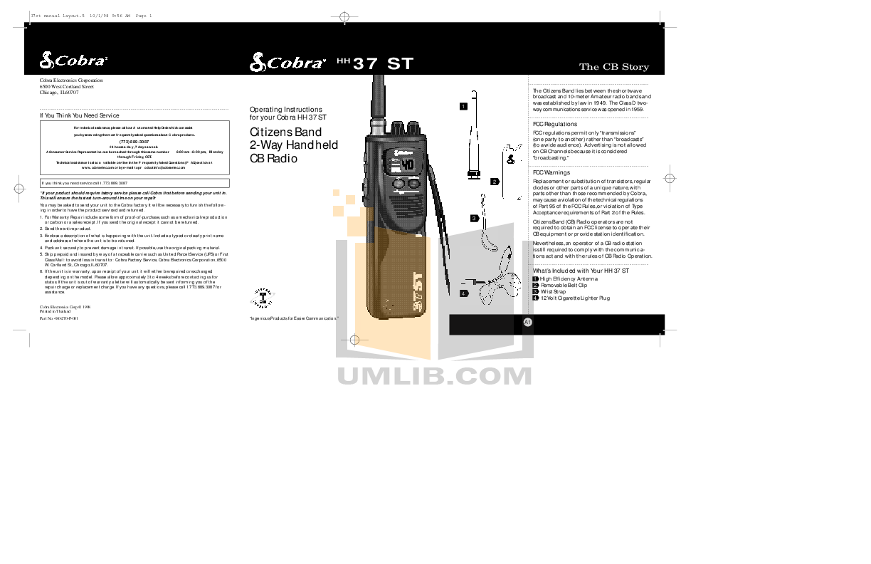 Download free pdf for Cobra 45WX 2-way Radio manual